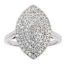 9ct White Gold 0.50ct Diamond Marquise Cluster Ring