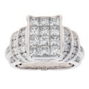 18ct White Gold 3.00ct Diamond Cluster Ring