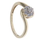 9ct Yellow Gold 0.25ct Brilliant Cut Diamond Twist Cluster Ring