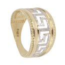 14ct Yellow And White Gold Greek Key Fancy Ring