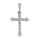 14ct White Gold 0.85ct Brilliant Cut Diamond Cross Pendant