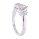 9ct White Gold 0.10ct Diamond Squares Ring