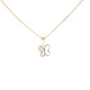 Children's 14ct Yellow Gold Cubic Zirconia Butterfly Pendant And Chain 18"