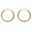 22ct Yellow Gold V Cut Hoop Earrings