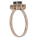 9ct Yellow Gold 0.20ct Diamond and Sapphire Cluster Ring