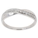 9ct White Gold 0.33ct Brilliant Cut Diamond Crossover Ring