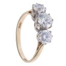 14ct Yellow Gold Cubic Zirconia Three Stone Ring