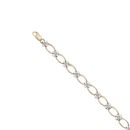 9ct Yellow and White Gold 0.10ct Diamond Fancy Cross Bracelet 7.5"