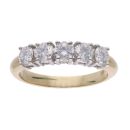 18ct Yellow And White Gold 1.00ct Diamond Five Stone Ring