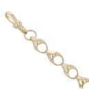 9ct Yellow Gold Patterned And Plain Acorn Bracelet 8"