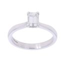 Platinum 0.75ct Emerald Cut Diamond Solitaire Ring