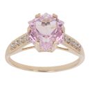 9ct Yellow Gold Pink Cubic Zirconia Single Stone Ring