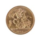 1965 Elizabeth II First Portrait UK Full Sovereign Coin