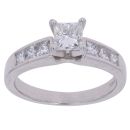 14ct White Gold 1.20ct Princess Cut Diamond Solitaire Ring
