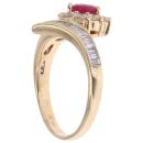 18ct Yellow Gold 0.75ct Diamond And Created Ruby Cluster Ring