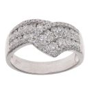 18ct White Gold 1.00ct Brilliant Cut Diamond Wishbone Ring