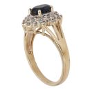 9ct Yellow Gold 0.20ct Diamond and Sapphire Cluster Ring
