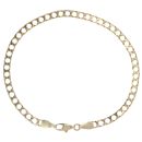 9ct Yellow Gold Square Curb Bracelet 8"