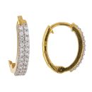22ct Yellow Gold Cubic Zirconia Hoop Earrings