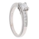 Platinum 1.00ct Princess Cut Diamond Shoulders Ring With Diamond Shoulders