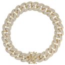 9ct Yellow Gold Cubic Zirconia Cuban Bracelet 8.5"