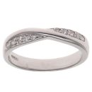 9ct White Gold 0.20ct Brilliant Cut Diamond Crossover Ring