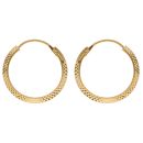 22ct Yellow Gold Diamond Cut Hoop Earrings