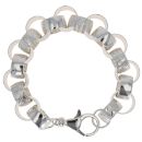 Sterling Silver Patterned And Plain Belcher Bracelet 9"