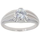 Silver Cubic Zirconia Signet Ring By Icesia