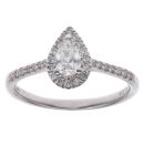 9ct White Gold 0.50ct Pear and Brilliant Cut Diamond Cluster Ring