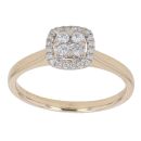 9ct Yellow Gold 0.27ct Brilliant Cut Diamond Cluster Ring
