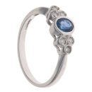 9ct White Gold 0.05ct Diamond and Sapphire Ring