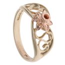 9ct Yellow and Rose Gold Daffodil Openwork Clogau Ring