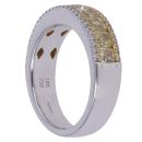 18ct White Gold 2.30ct Round Brilliant Yellow and Colourless Three Row Diamond Eternity Ring