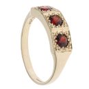 9ct Yellow Gold Garnet Three Stone Ring