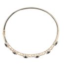 9ct Yellow Gold 0.02ct Diamond and Sapphire Bangle
