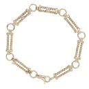 9ct Yellow Gold 0.10ct Diamond Fancy Bracelet 7.5"