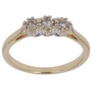 18ct Yellow Gold 0.20ct Round Brilliant Cut Diamond Trilogy Ring