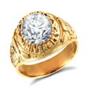 9ct Yellow Gold Cubic Zirconia Stone College Ring