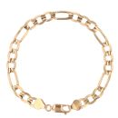 9ct Yellow Gold Figaro Bracelet 7.5"