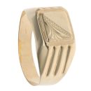 14ct Yellow Gold Square Patterned Signet Ring