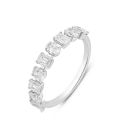 Silver Platinum Plated 1.15ct Mixed Shape Lab Grown Diamond Eternity Ring