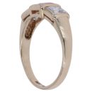 9ct Yellow Gold Cubic Zirconia and Pink Gemstone Ring