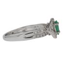 9ct White Gold 0.31cts Diamond And Emerald Ring