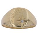 18ct Yellow Gold 0.05ct Diamond Signet Ring