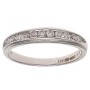 9ct White Gold 0.25ct Brilliant Cut Diamond Half Eternity Ring