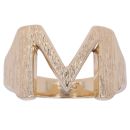 9ct Yellow Gold M Initial Patterned Ring