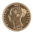 1883 Victoria Young Head UK Half Sovereign Coin