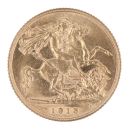 1913 George V Large Head UK Half Sovereign Coin