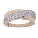 9ct Yellow Gold Cubic Zirconia Crossover Ring
